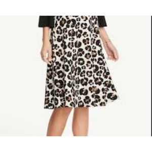 401 Ann Taylor Plus Size 16 leopard print midi length A-line full skirt